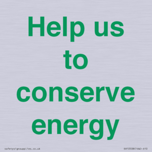 Help us to conserve energy 